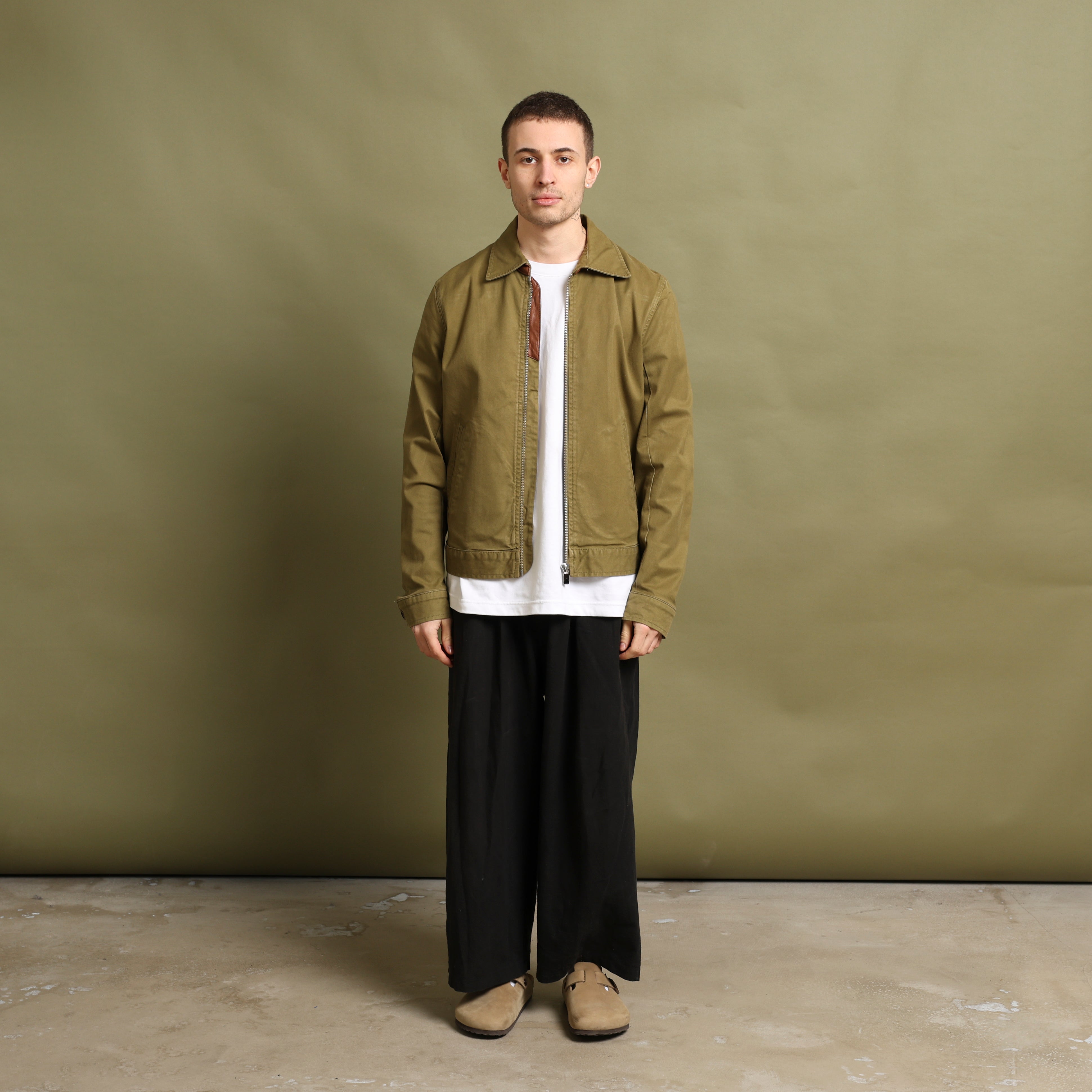 Vintage Diesel Harrington Jacket M Khaki Green Cotton